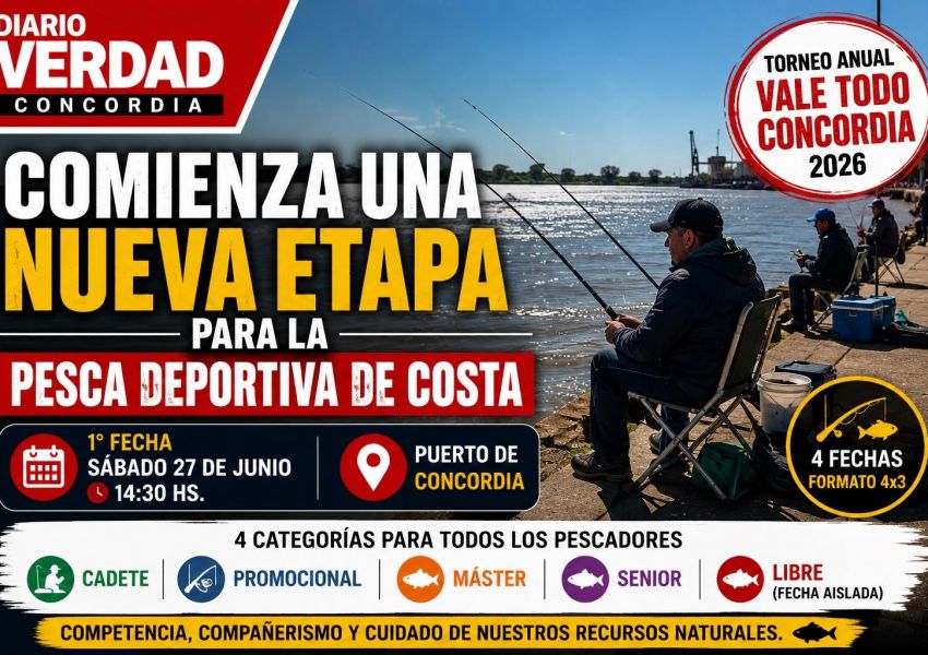 La pesca deportiva de costa vuelve a competir en Concordia con un nuevo torneo anual