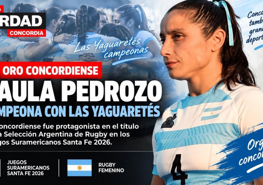 Oro con sello concordiense: Paula Pedrozo se consagró campeona con Las Yaguaretés