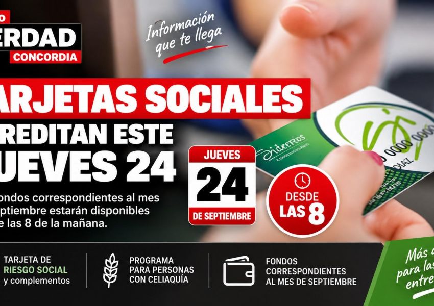 Tarjetas Sociales: este jueves acreditan los fondos de septiembre en Entre Ríos