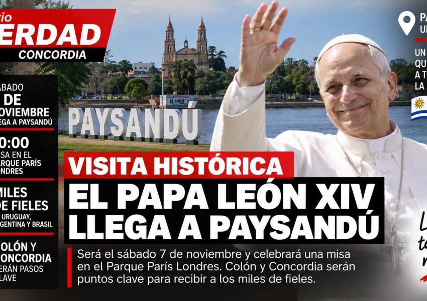 Visita histórica: el Papa León XIV llegará a Paysandú y la región se prepara para recibir a miles de fieles